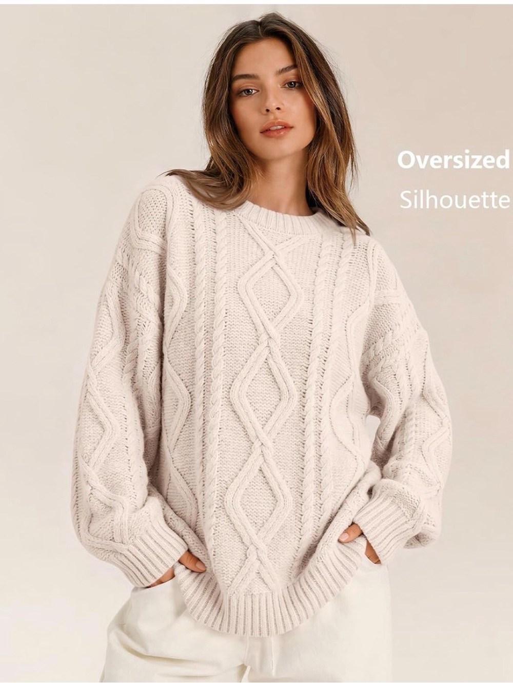 Women’s Chunky Cable Knit Sweater - Medium